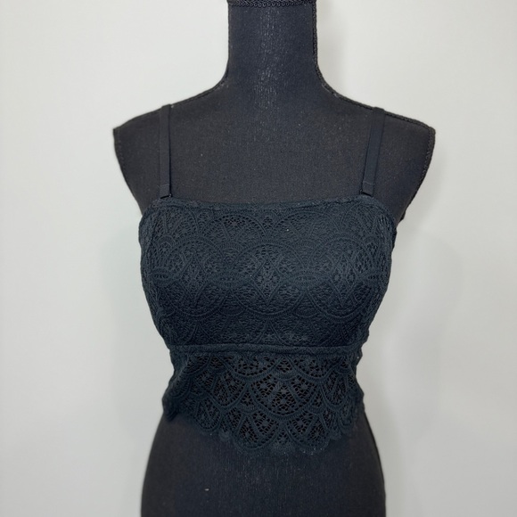 Colsie Black Lace Longline Padded Bralette with Detachable Straps (XL) - Picture 3 of 7